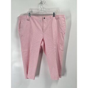 Ralph Lauren Nantucket Red Striped Crop Pants Cotton Old Money Country Club 2X